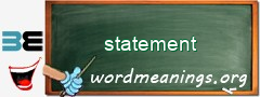 WordMeaning blackboard for statement